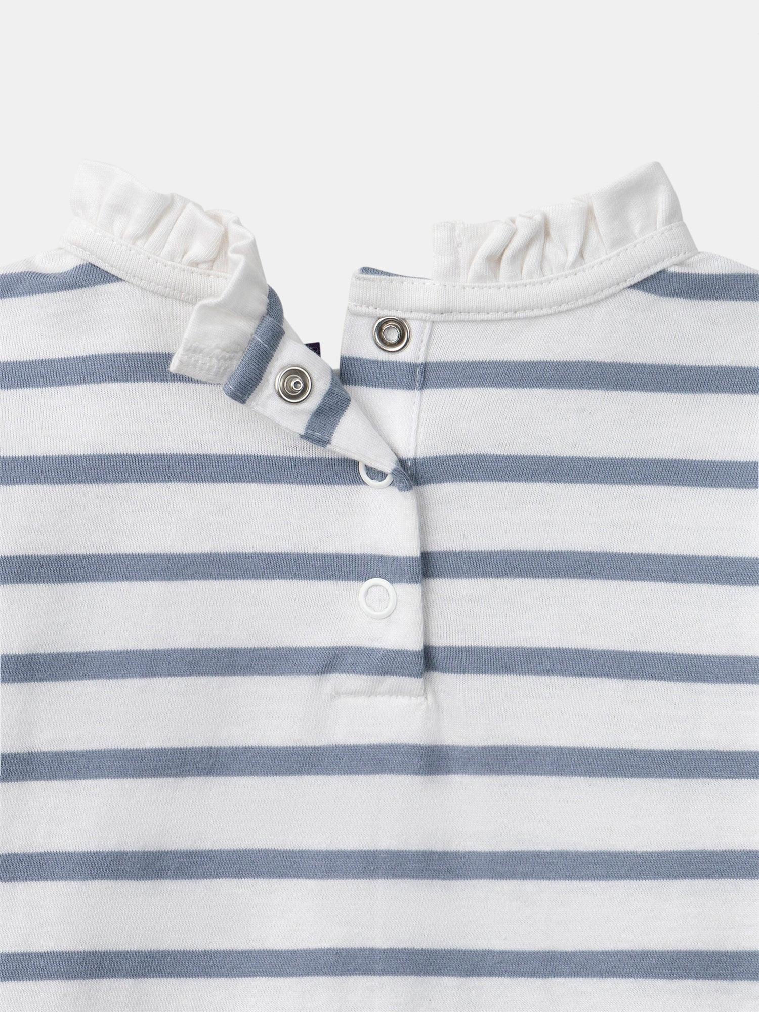 T-Shirt mit blauen Streifen und langen Ärmeln für Mädchen
