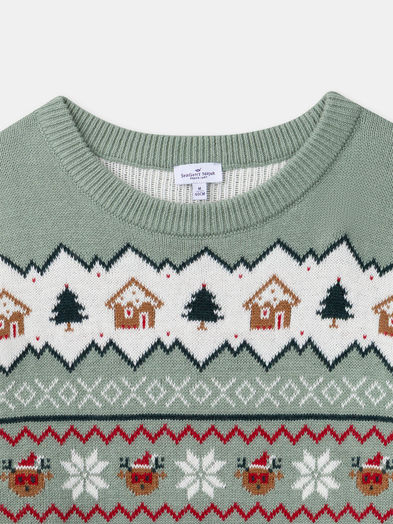 Salbei grüner Weihnachts-Pullover für Herren