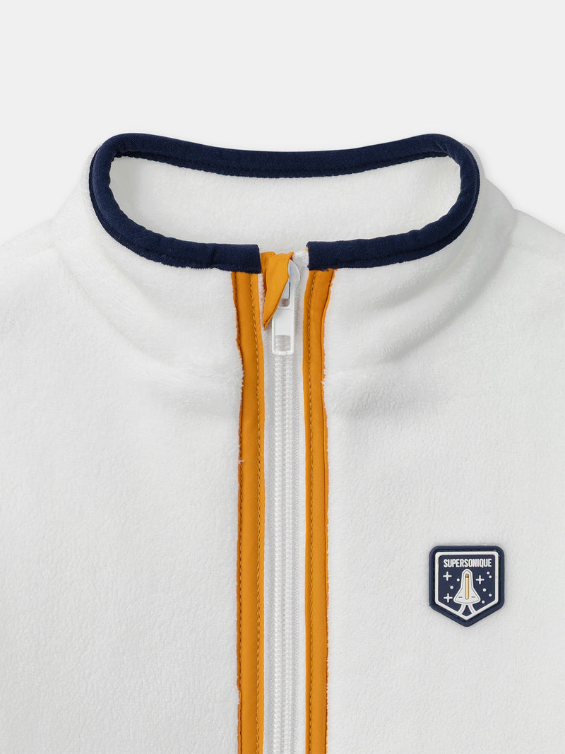 Weißes Jungen-Westen mit Reißverschluss