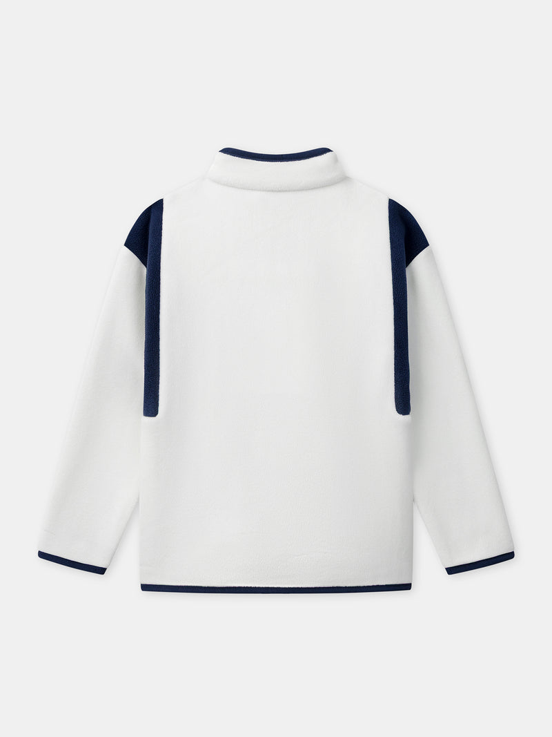 Weißes Jungen-Westen mit Reißverschluss