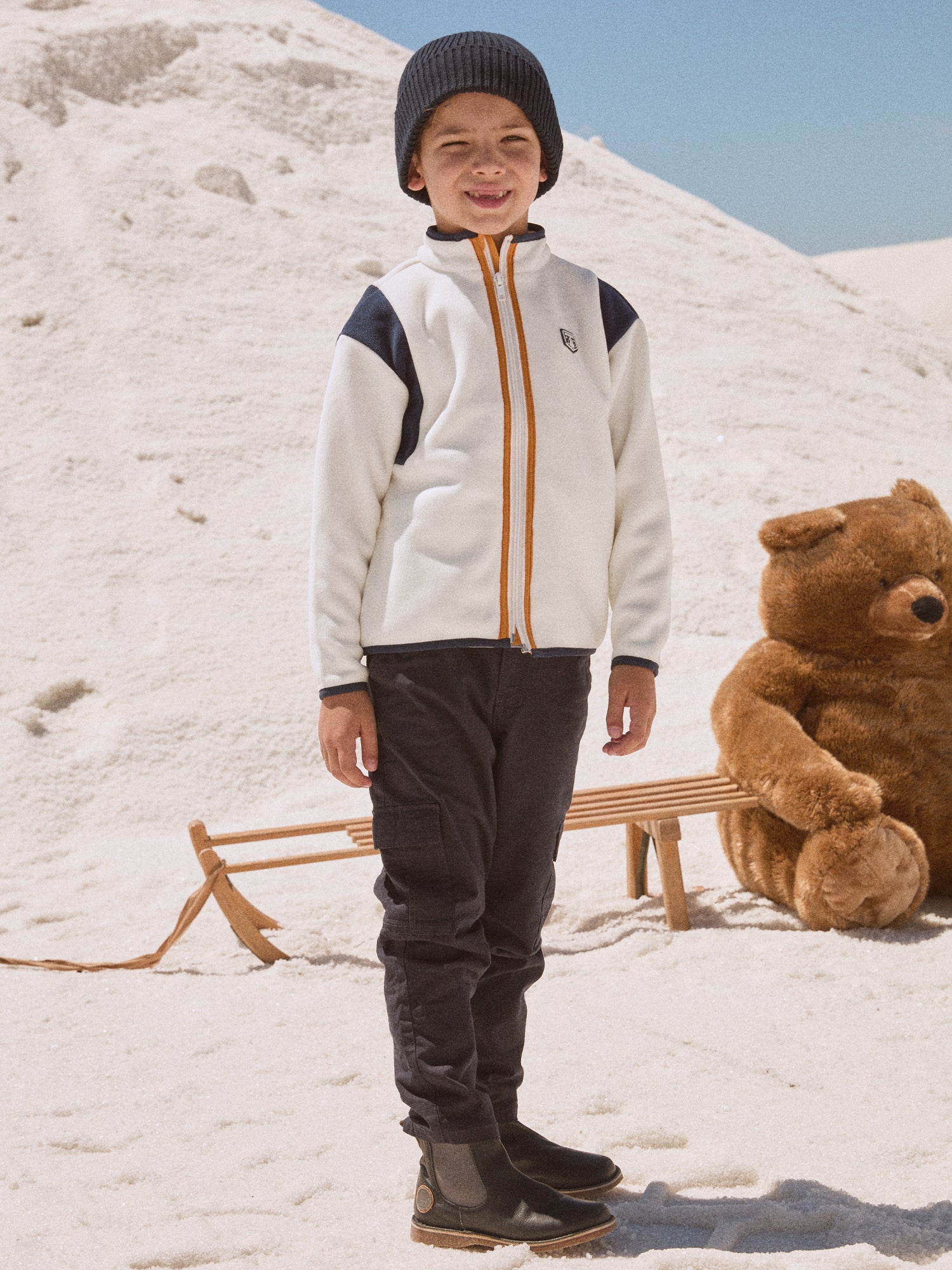 Weißer Zip-Weste für Jungen