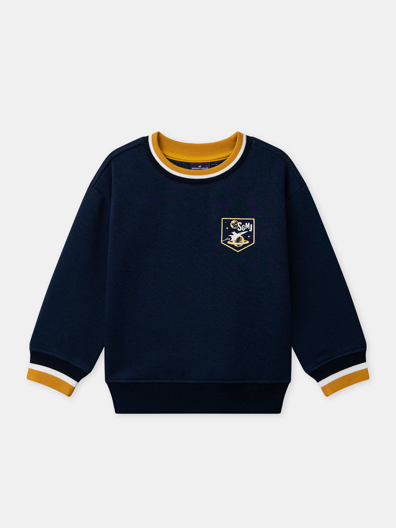 Marine Blau Jungen Sweatshirt