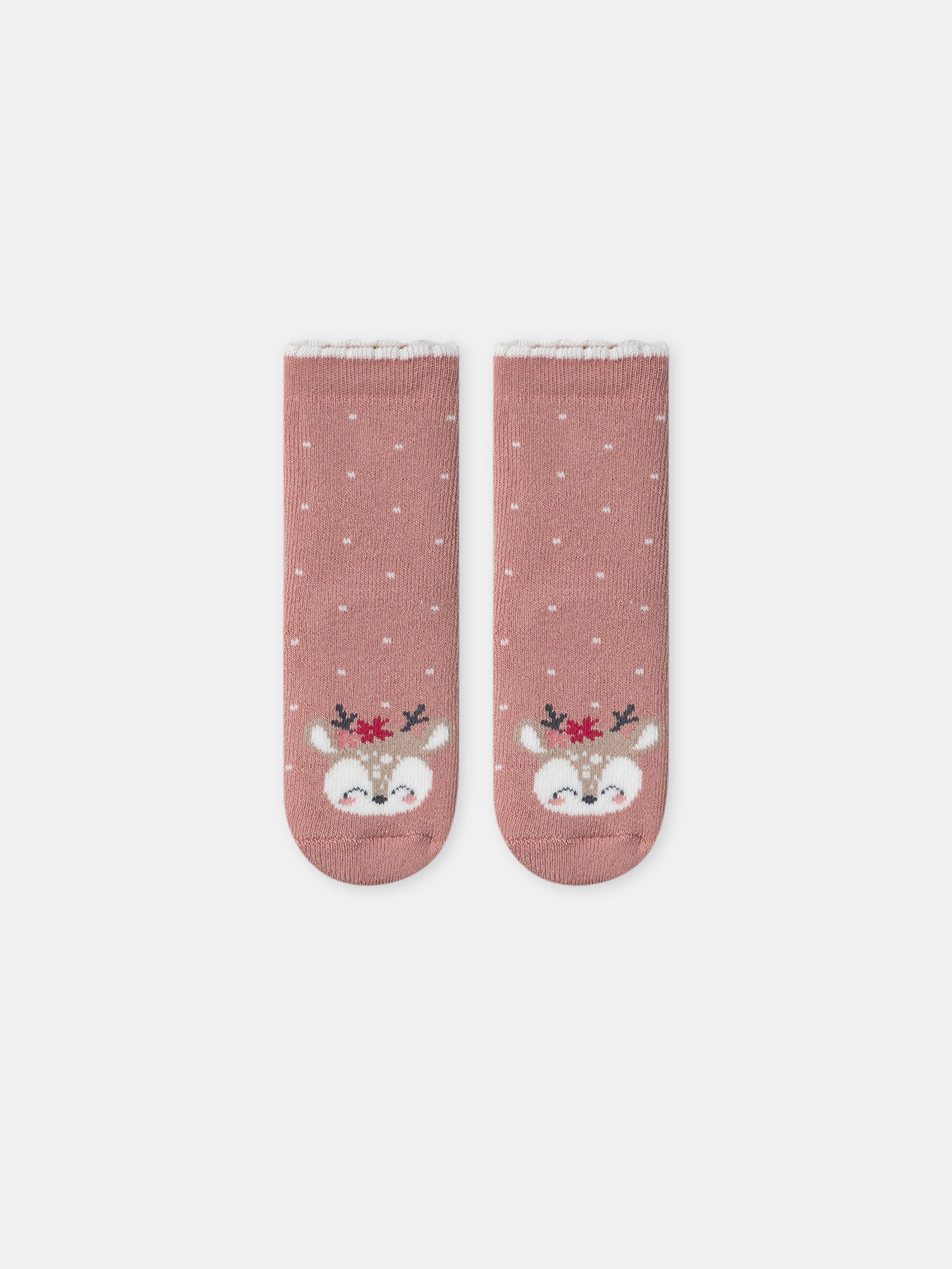 Chaussettes roses tête de biche Bébé Fille