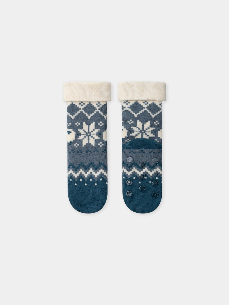 Rutschfeste, dreifarbige Socken für Jungen