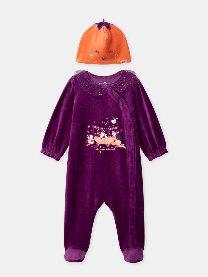 Grenouillère violette Bébé Fille