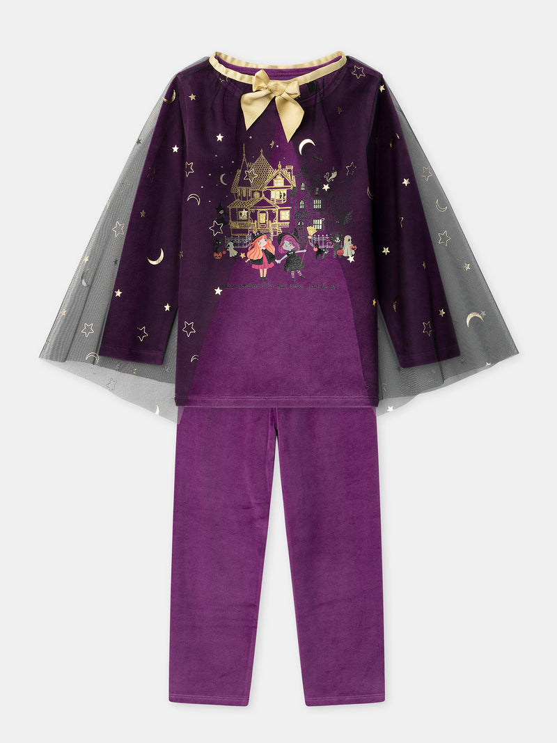 Pyjama violet + cape Fille