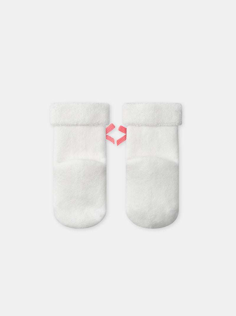 Blumiges Set: Kombi + Ecru Body + Socken mit Schleife Geburts Mädchen