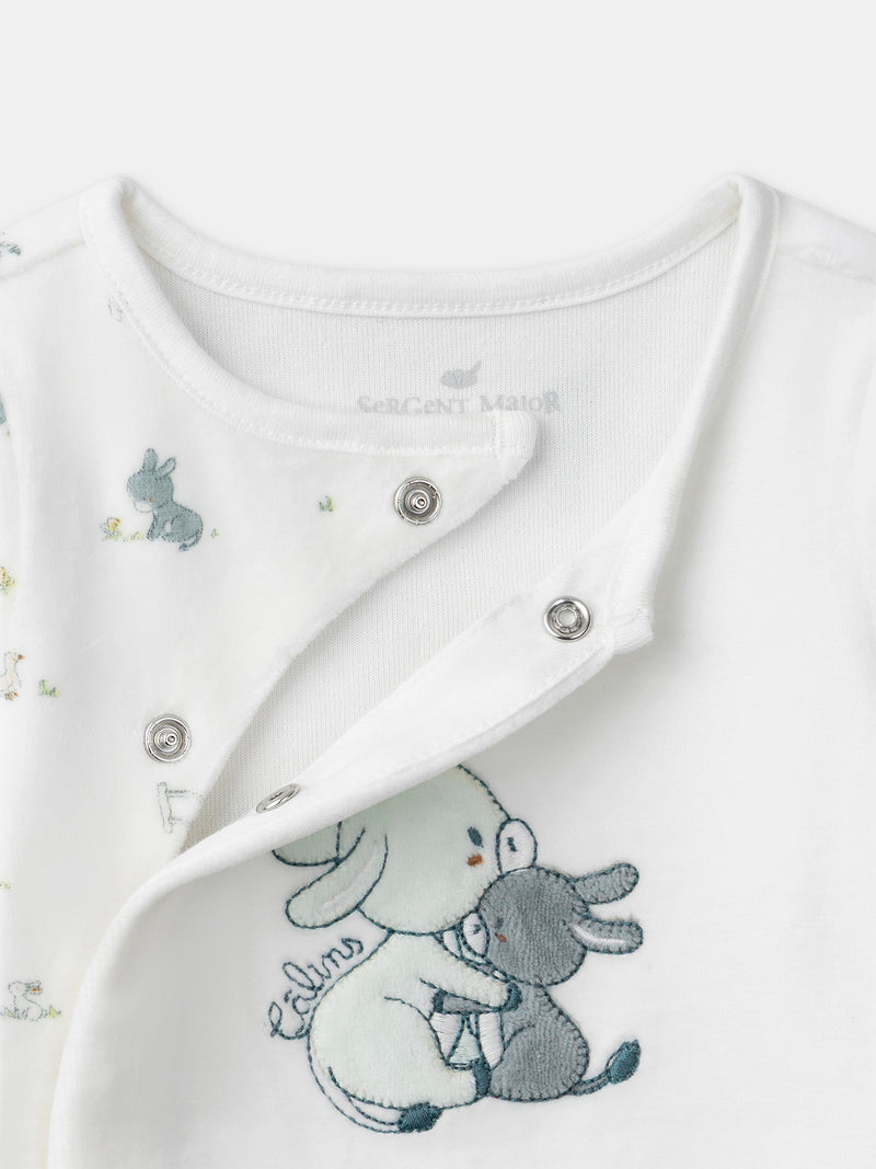 Ecru Overall mit Donkey Druck für Neugeborene Jungen