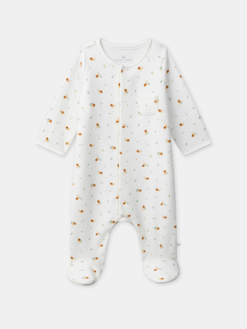 Ecru Schlafanzug mit Schneckenprint für Neugeborene Unisex