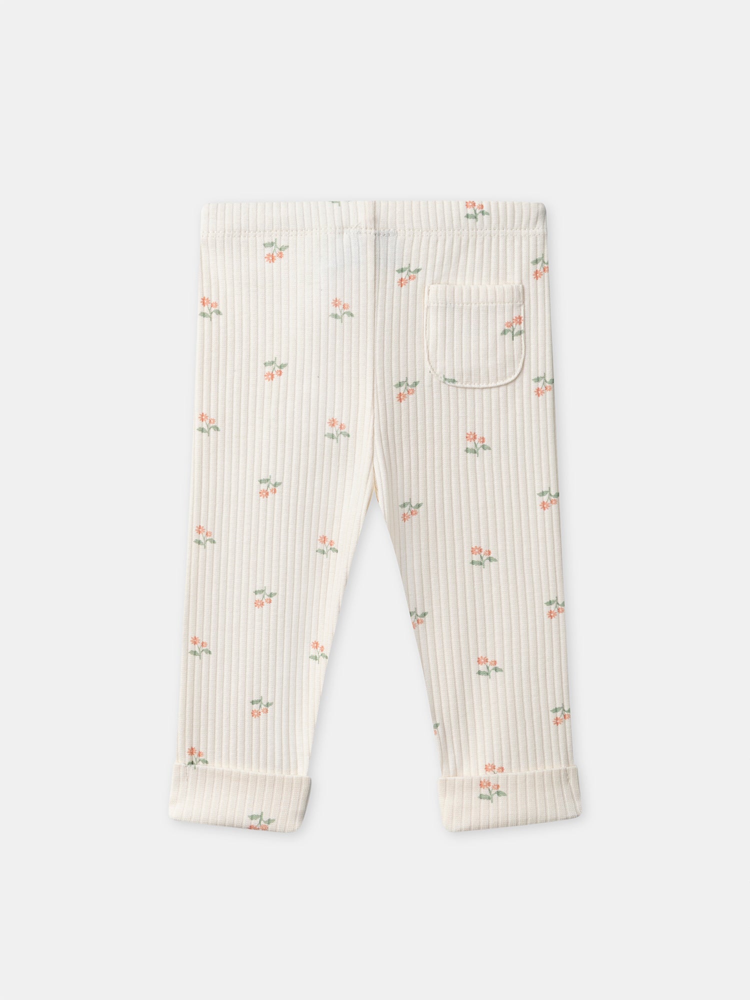 Ivory Floral Print Leggings für Mädchen