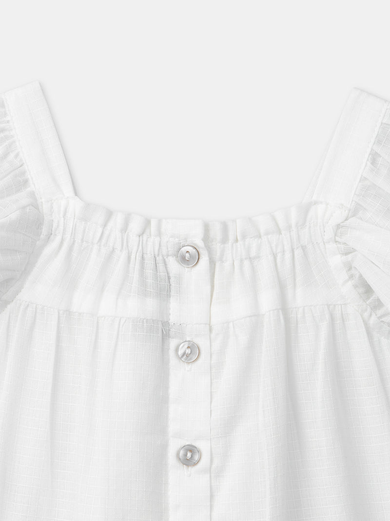 Blouse écrue à broderies fleurs Bébé Fille