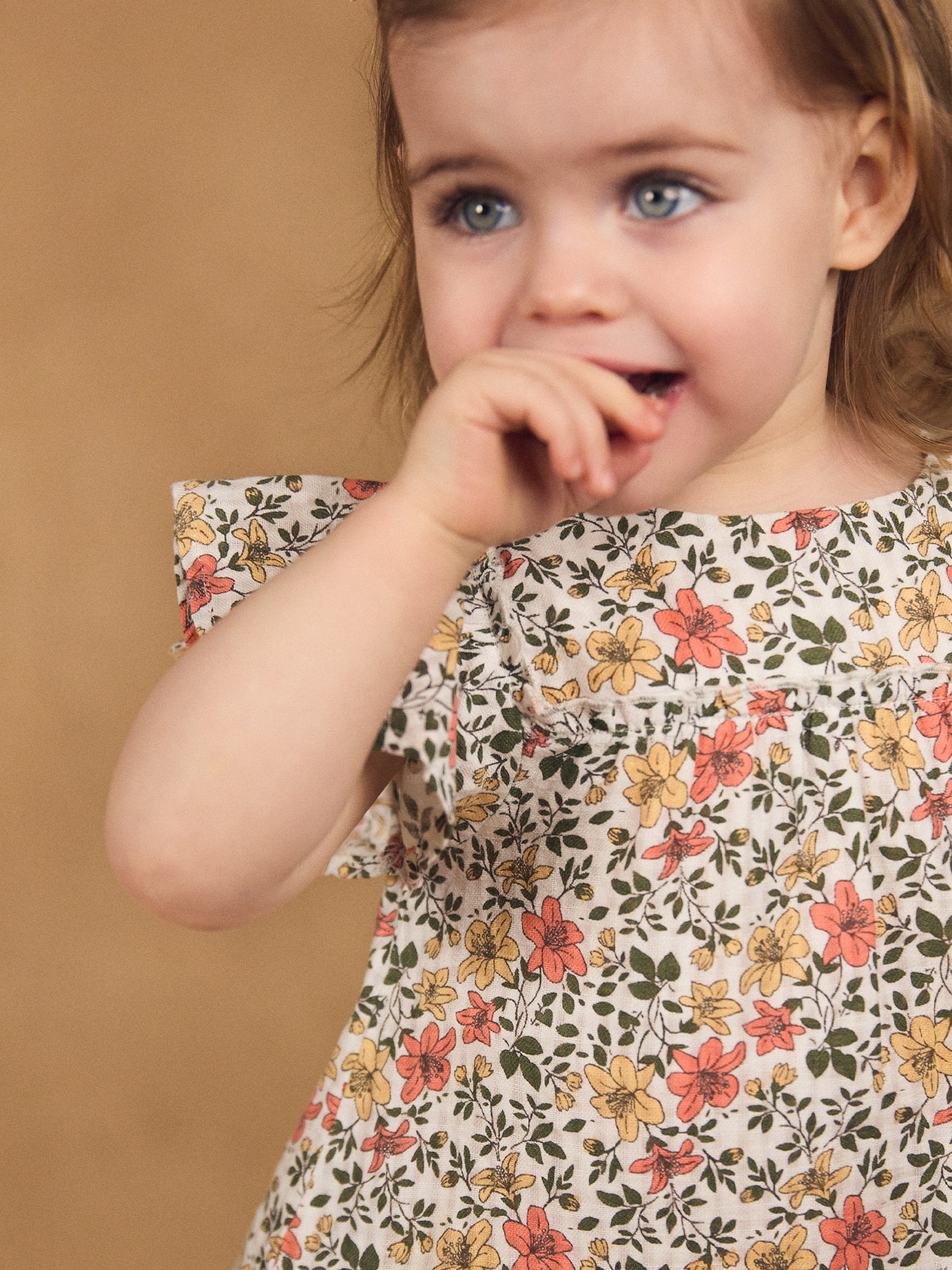 Kleid + Blumendruck-Bloomer für Baby-Mädchen