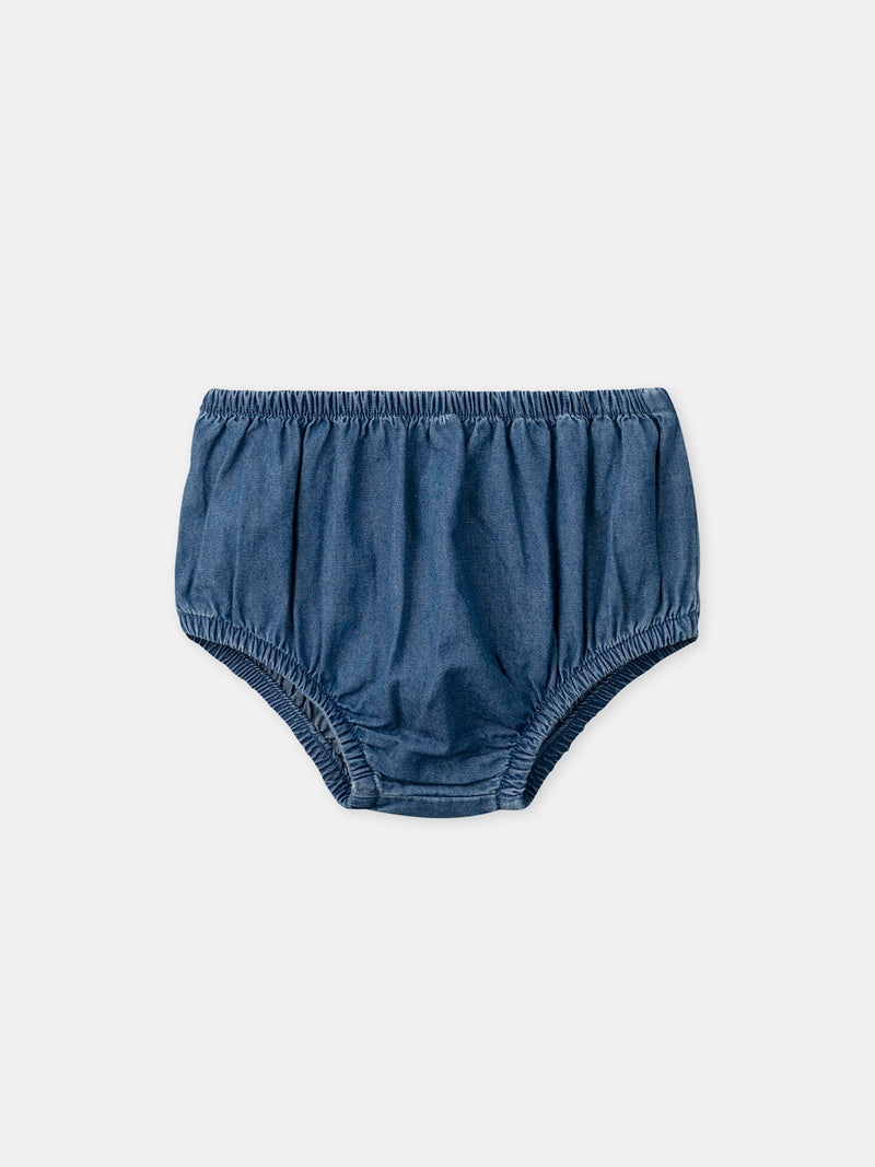 Denim-Kleid mit Zitronen-Stickereien für Baby-Mädchen