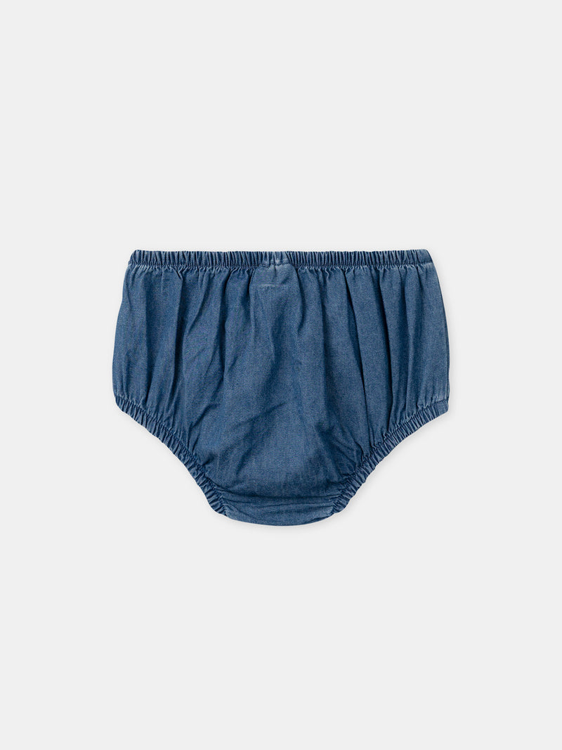 Denim-Kleid mit Zitronen-Stickereien für Baby-Mädchen