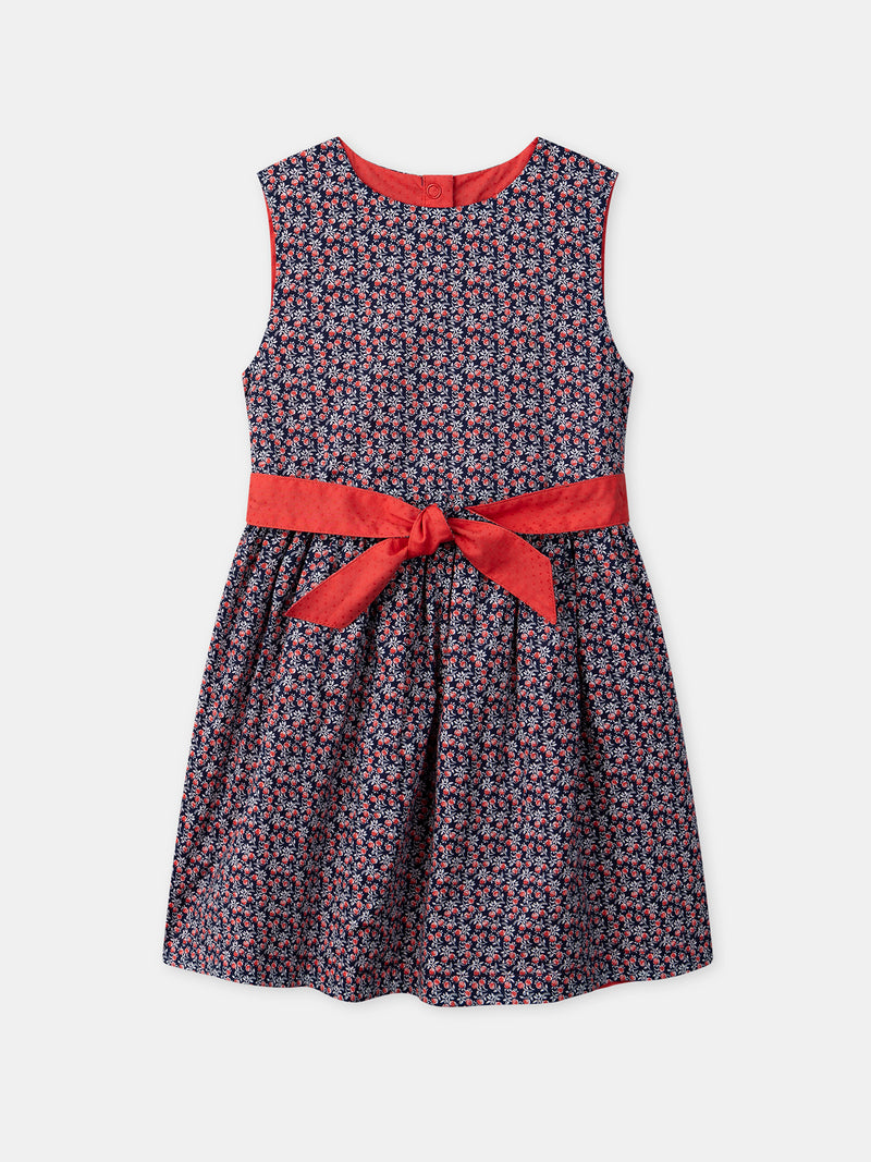 Wendbares rotes oder blumenbedrucktes Kleid für Mädchen