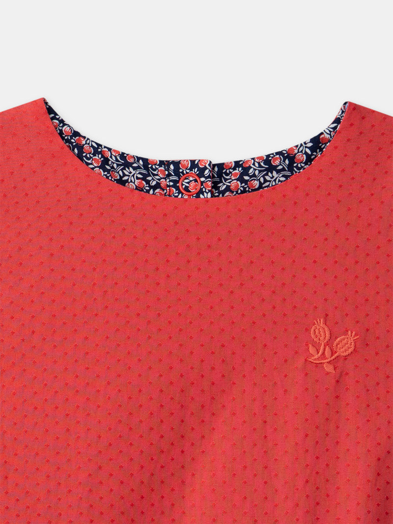Wendbares rotes oder blumenbedrucktes Kleid für Mädchen