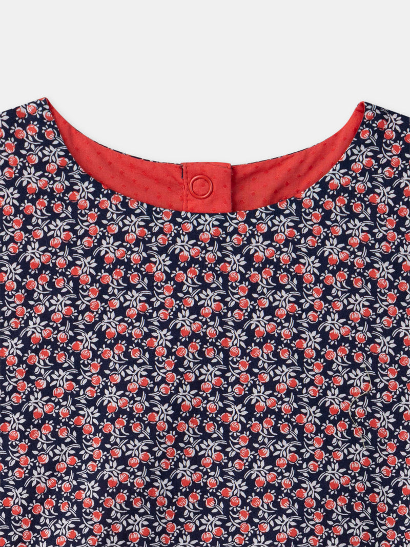 Wendbares rotes oder blumenbedrucktes Kleid für Mädchen