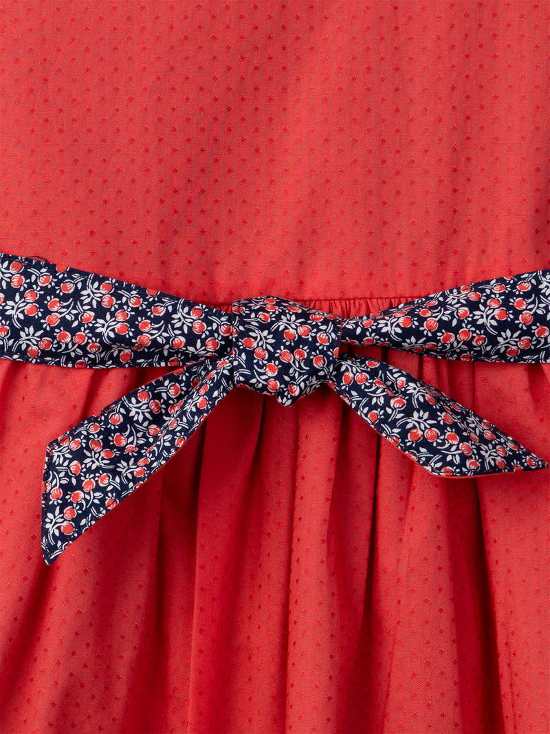 Wendbares rotes oder blumenbedrucktes Kleid für Mädchen
