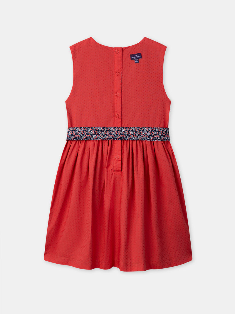Wendbares rotes oder blumenbedrucktes Kleid für Mädchen