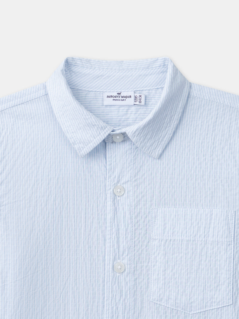 Blaues gestreiftes Hemd für Jungen