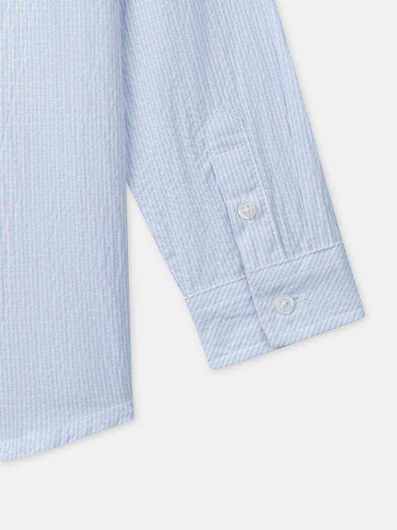 Blaues gestreiftes Hemd für Jungen