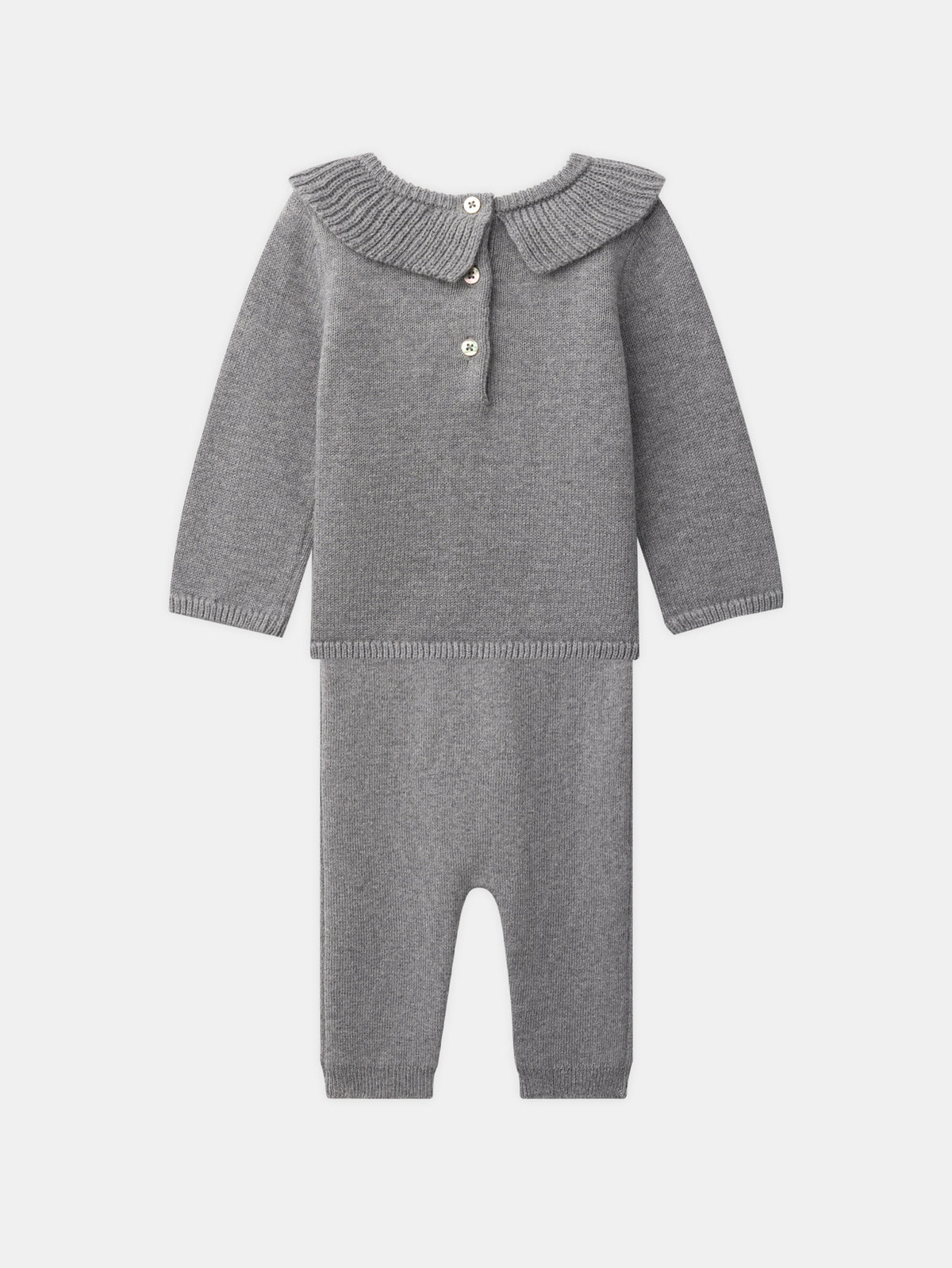 Ensemble Pullover und Hose grau Geburt Mädchen