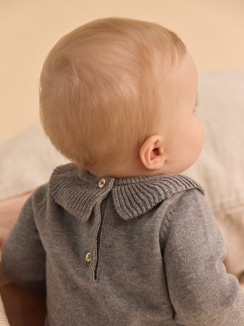 Ensemble Pullover und Hose grau Geburt Mädchen