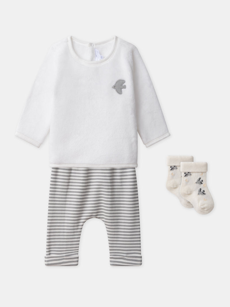 Sweatshirt + Hose + Socken für Neugeborene