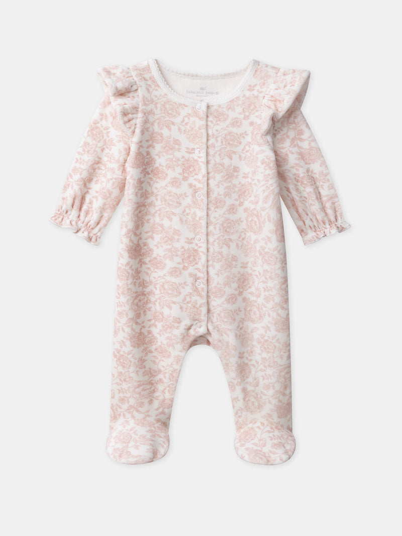 Ecru Overall mit Blumenprint Geburts Mädchen