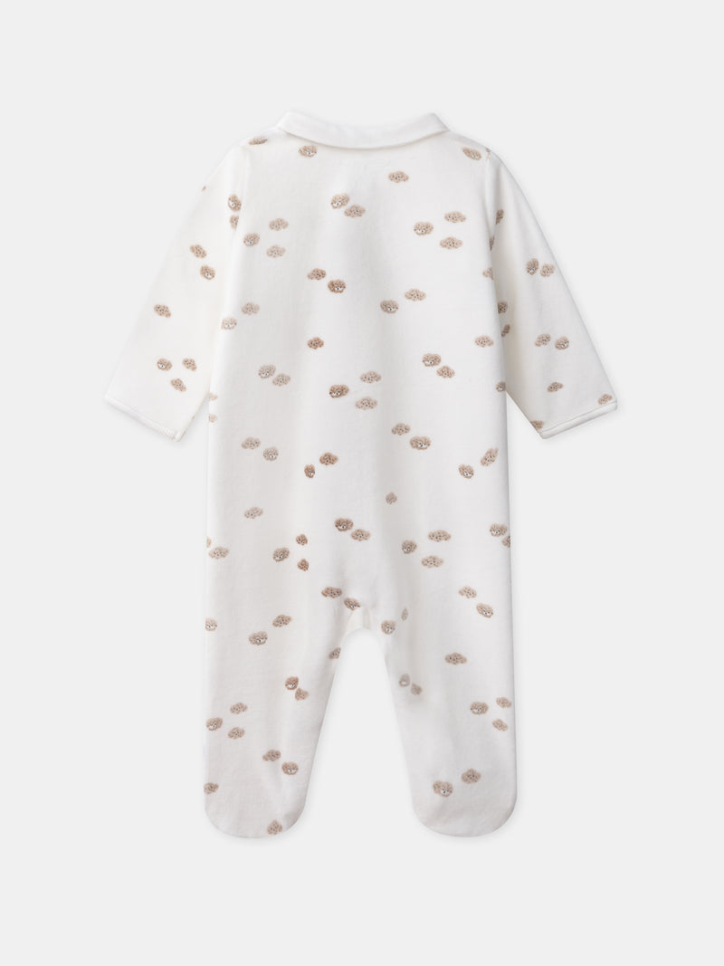 Ecru Overall mit Schafen und Wolkenprint Geburt Junge