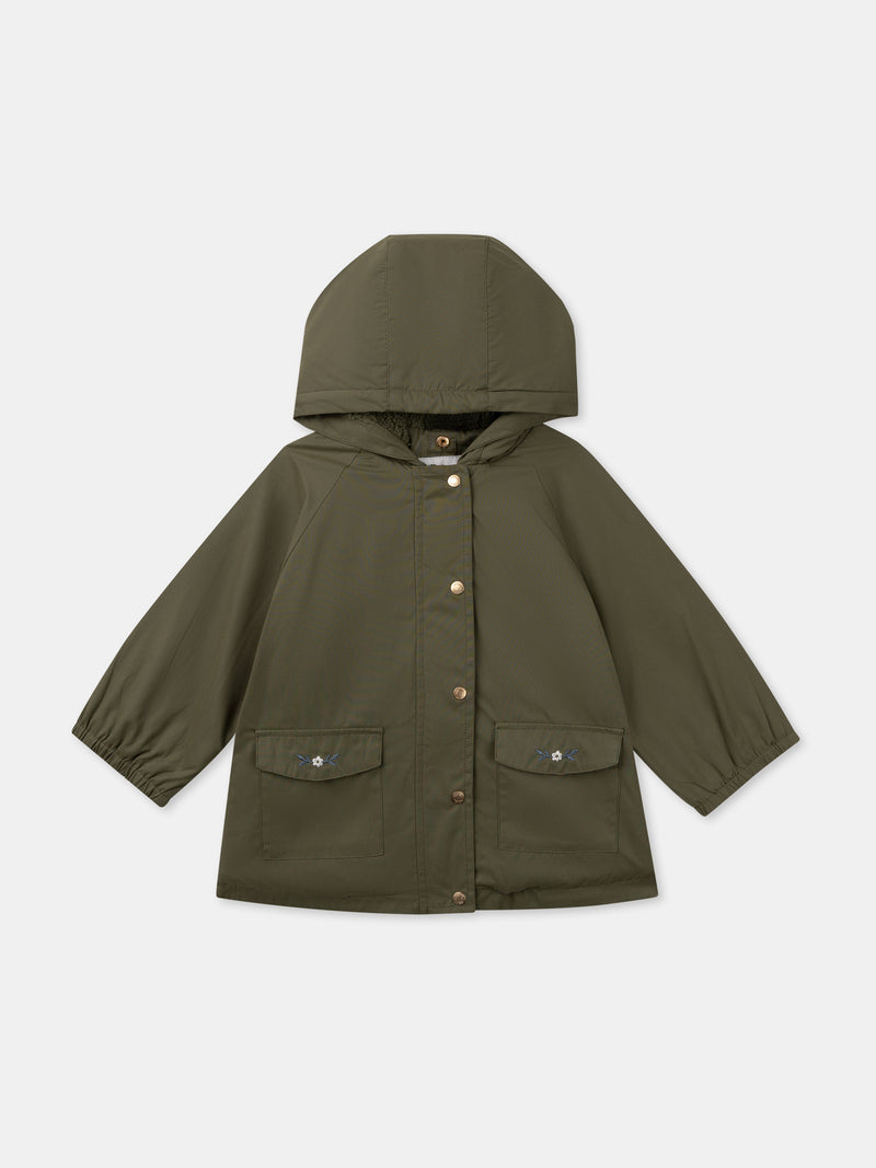 3-in-1-Khaki-Parka für Baby-Mädchen