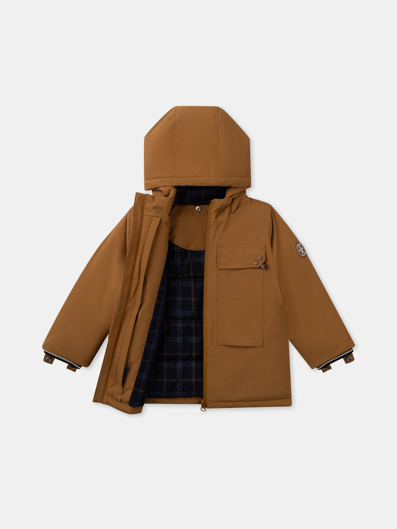 Braune 3-in-1-Parka für Jungen