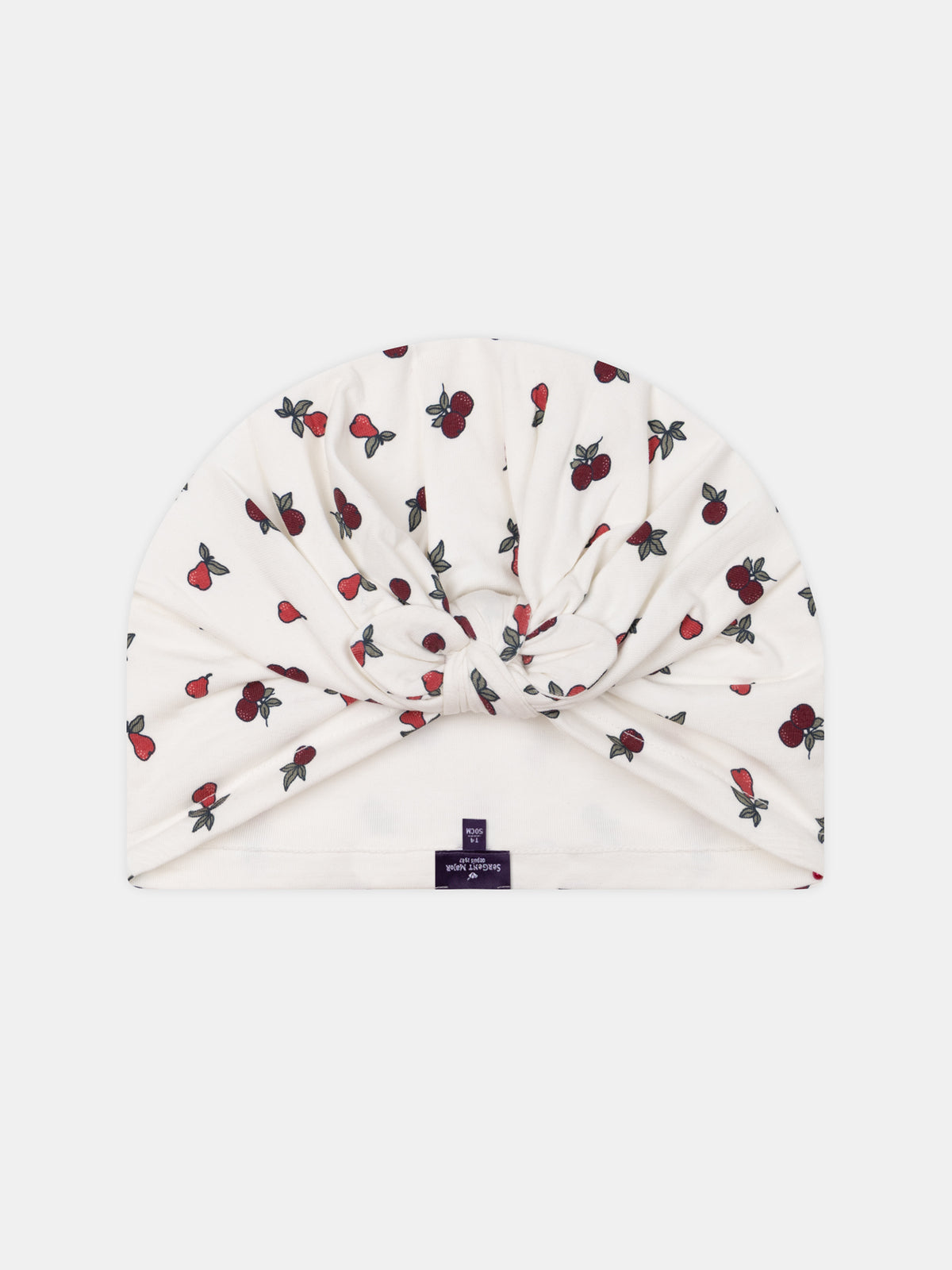 Druckturbanmütze mit Knoten aus Beeren und Birnen für Mädchen