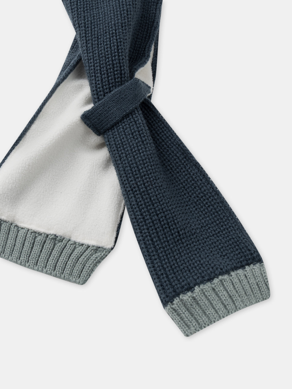 Marine-blauer Schal mit Wal-Stickerei Baby-Junge
