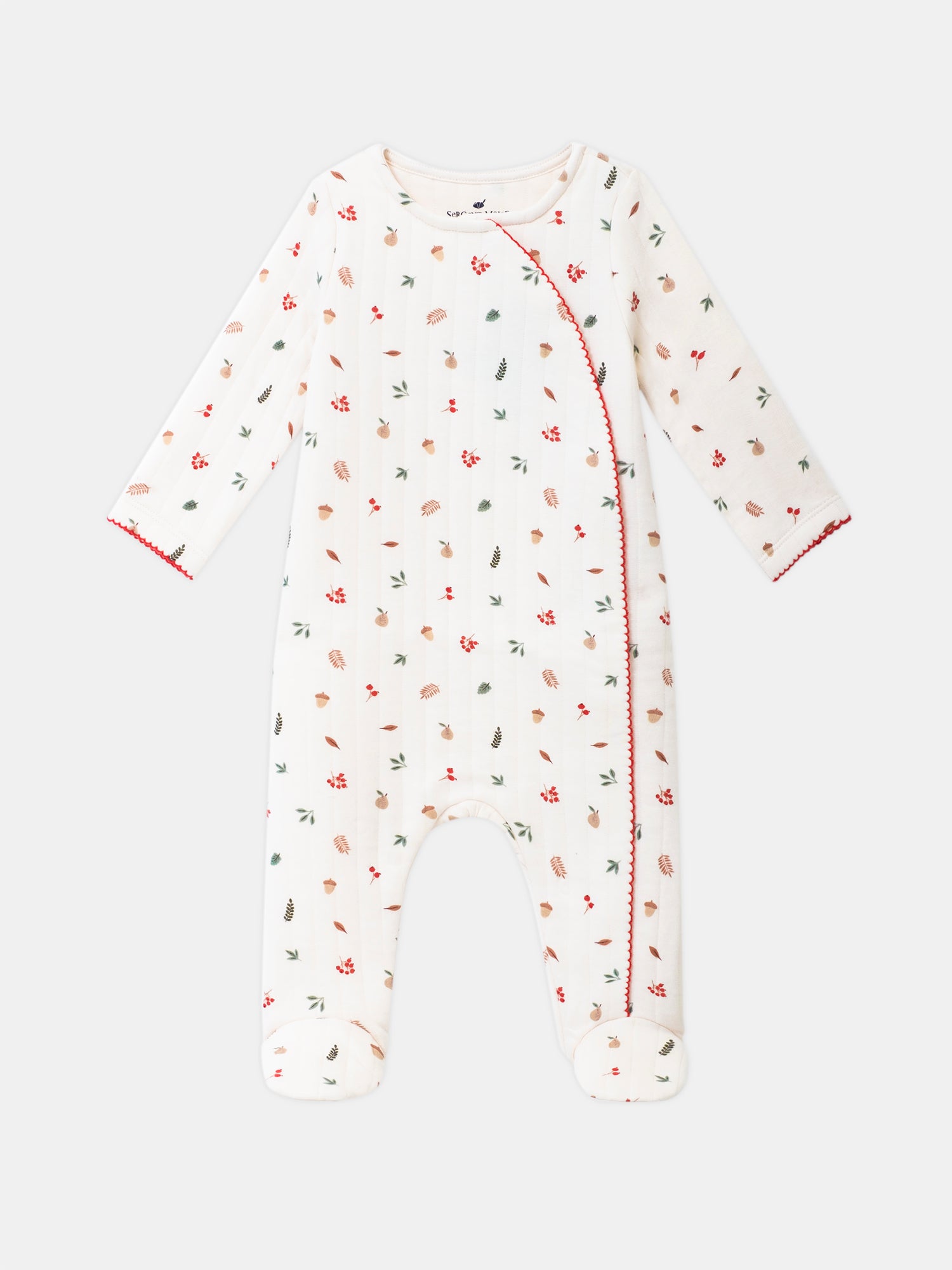 Schlafanzug Vanille mit Blatt- und Fruchtmuster für Baby Mädchen