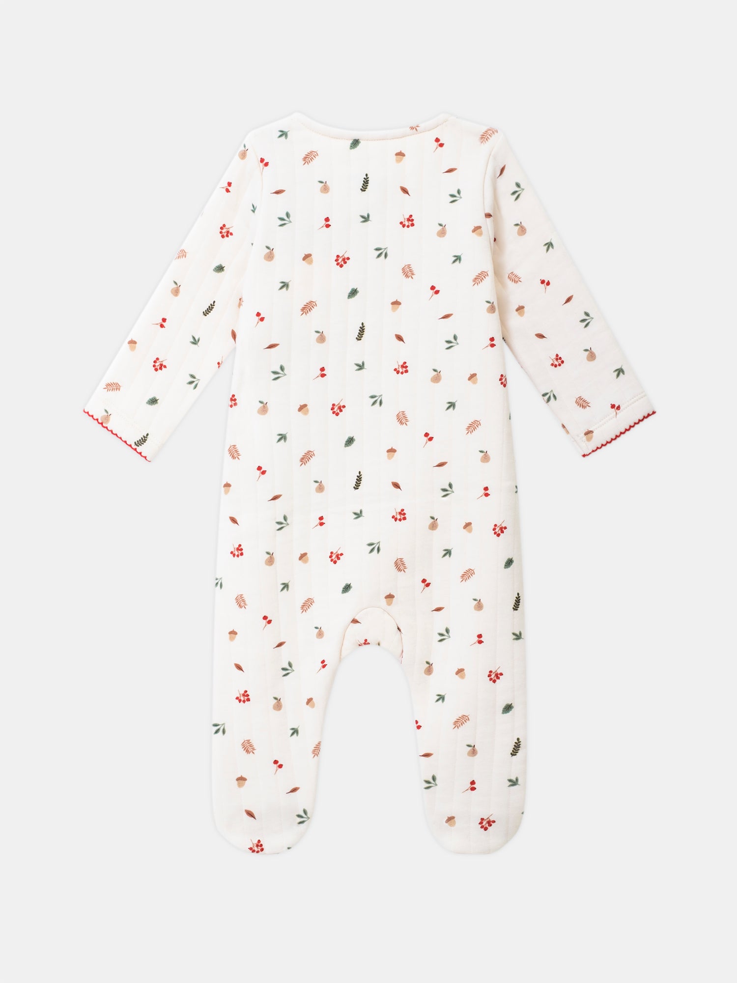 Schlafanzug Vanille mit Blatt- und Fruchtmuster für Baby Mädchen