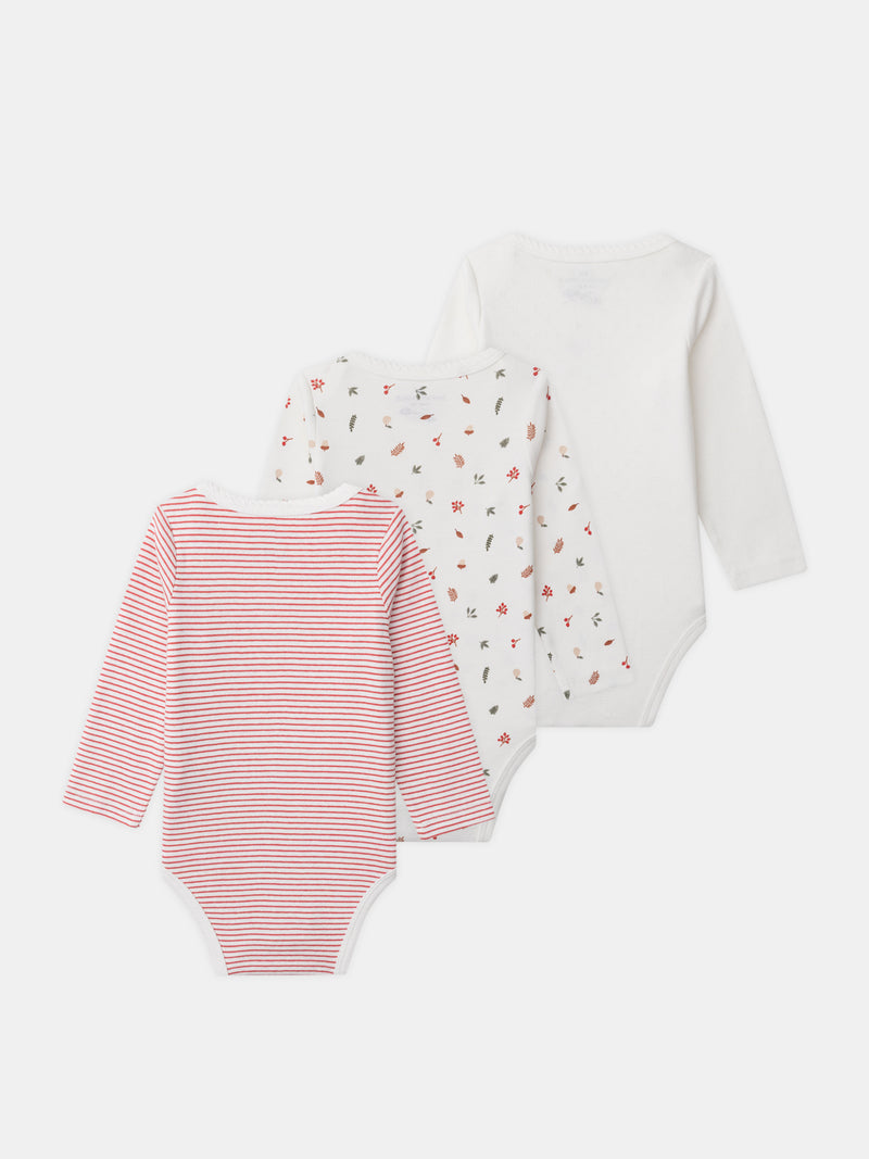 Set aus 3 langarm Bodys für Baby Mädchen