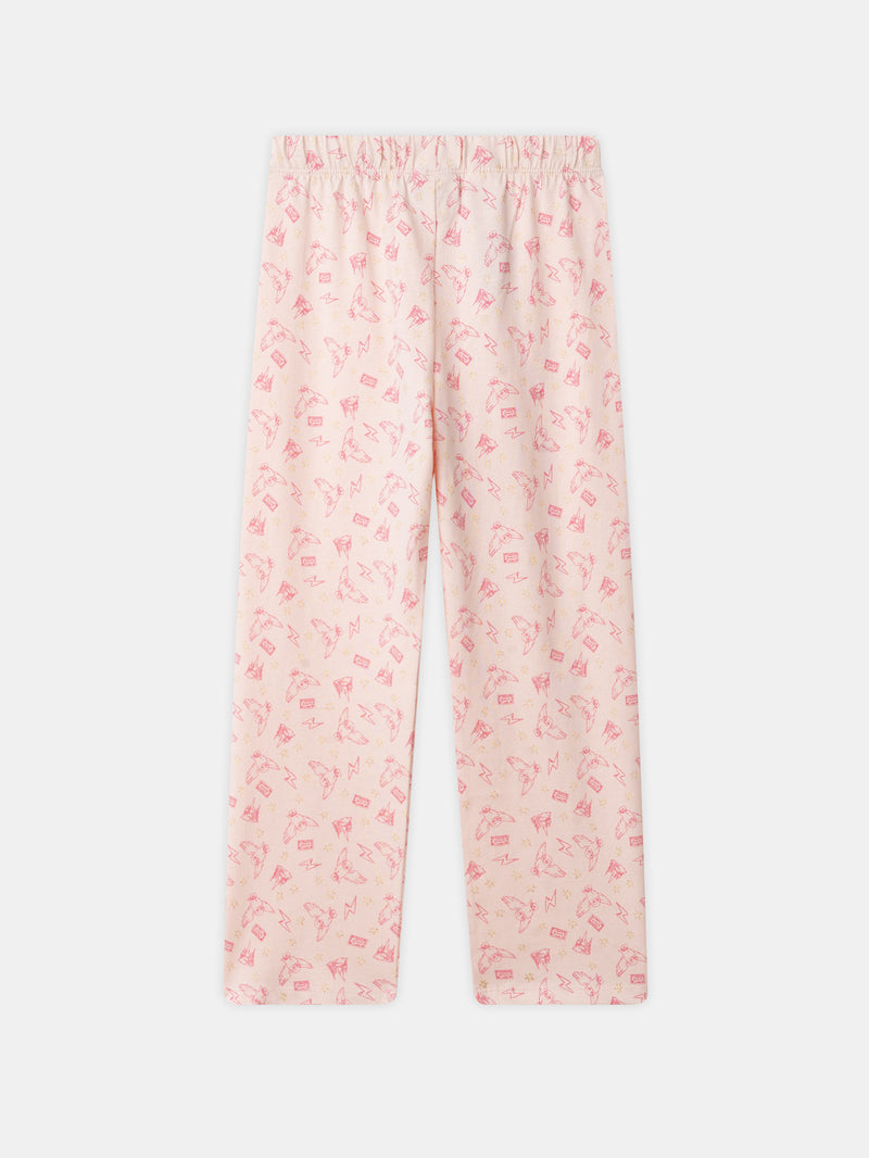 Pyjama Harry Potter rose imprimé chouette Hedwige Fille