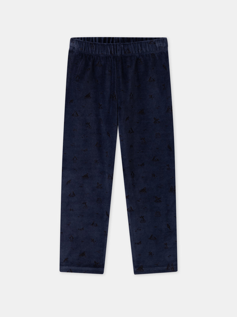 Marineblau-Pyjama-Robbe-Junge