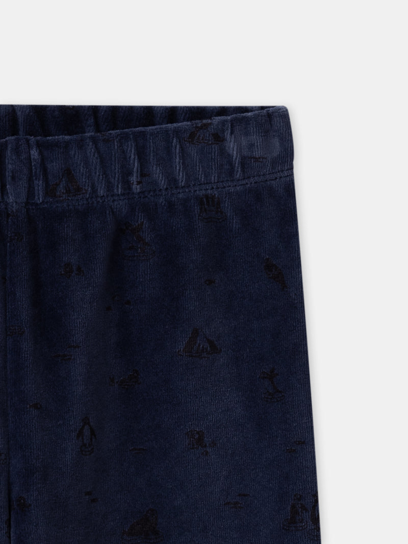 Marineblau-Pyjama-Robbe-Junge