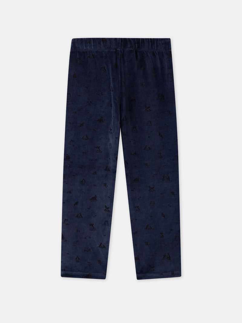Marineblau-Pyjama-Robbe-Junge