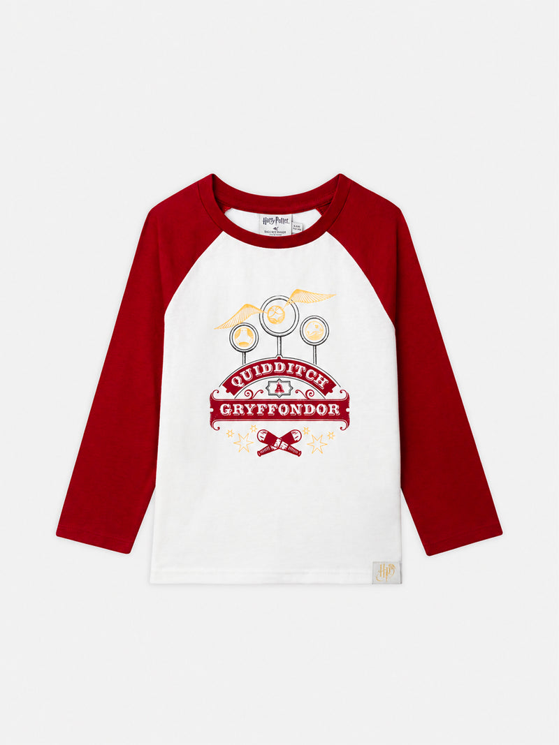 Harry Potter Pyjama bordeaux und ecru mit "Griffindor" Druck für Jungen
