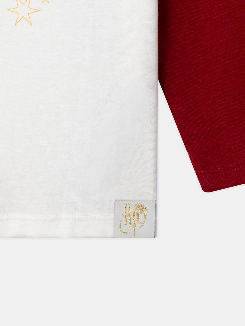 Harry Potter Pyjama bordeaux und ecru mit "Griffindor" Druck für Jungen