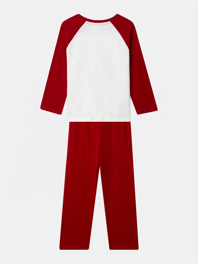 Harry Potter Pyjama bordeaux und ecru mit "Griffindor" Druck für Jungen