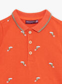 Baby Junge orangefarbenes Poloshirt CAWEDOU / 22E1BGP1POLF527