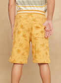 Orangefarbene Bermuda-Shorts mit Palmenprint aus Molton KRIMONAGE 3 / 24E3PGQ3BER107