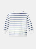Pullover in Ecru und Blau mit Streifenmuster LERAYAGE / 24H3PGJ1SWE001