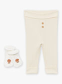 Set mit Jacke, Hose und Söckchen in Ecru und Grau LOICE / 24H0CM12ENS001