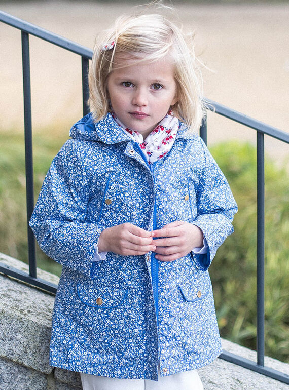 Kind Mädchen 2-in-1 blauer Regenmantel CLAFLETTE / 22E2PFG1IMP208