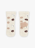 Beigefarbene Socken mit Teddydruck GALAMY / 23H4BGH1SOQA010
